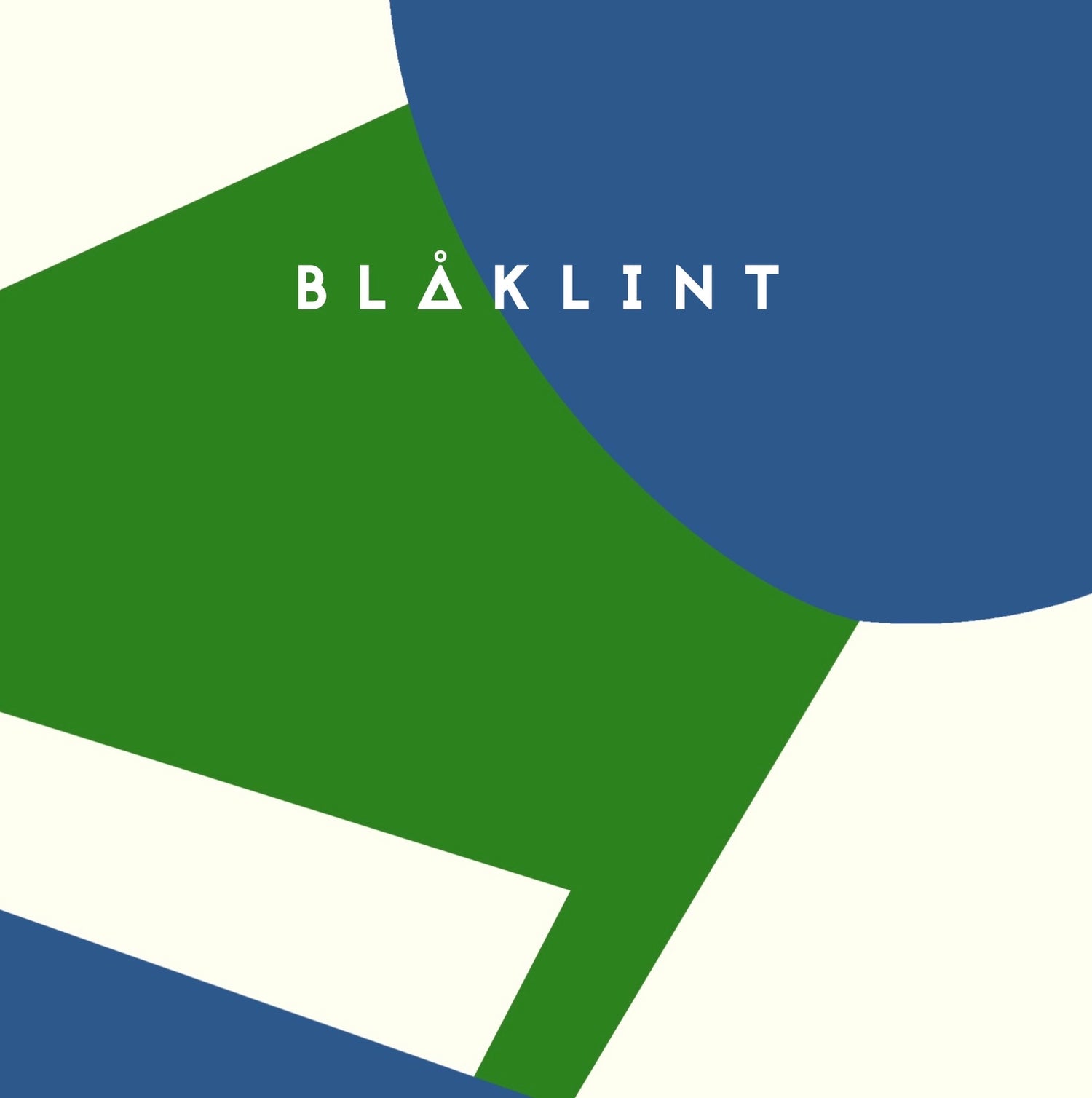 Grafisk bild på Blåklints filt Barbro i blått, grönt och vitt.